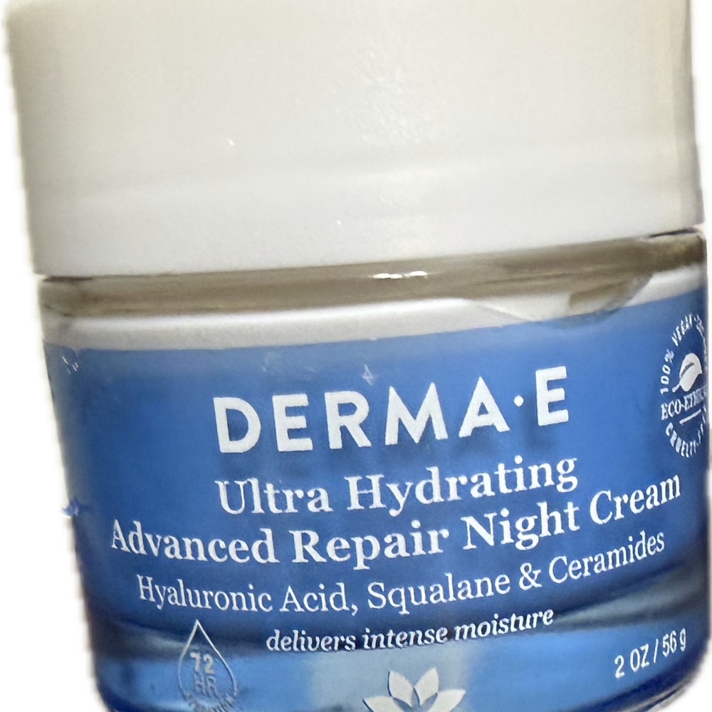 DERMA E Ultra Hydrating Night Cream Hyaluronic Acid Squalane Ceramides 2 oz